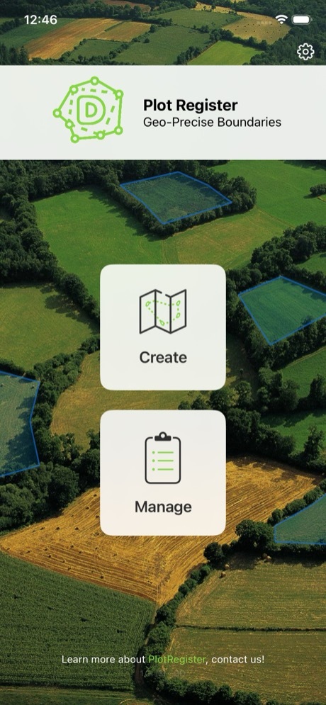 Plot Register showing geo-precise forest parcel boundaries with satellite map