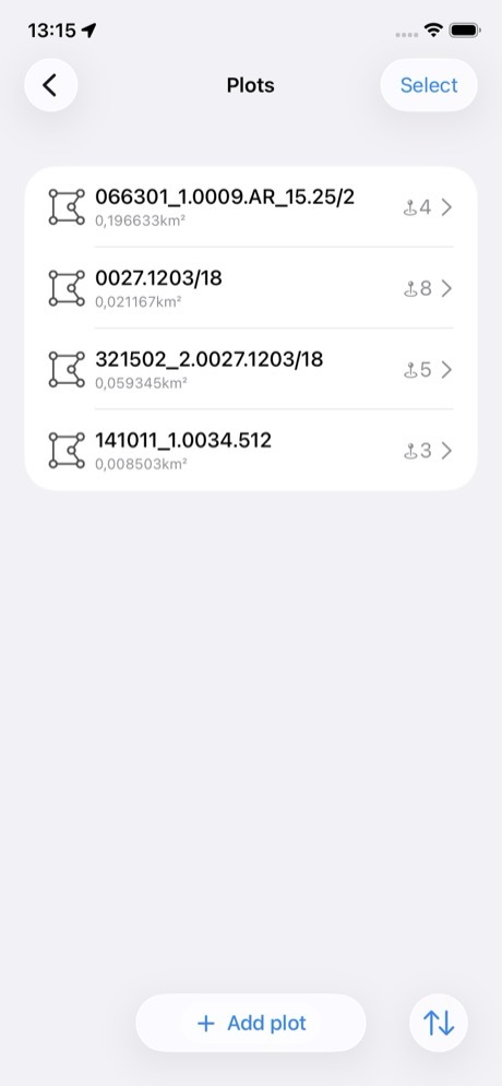 Plot Register - GeoJSON export and plot list